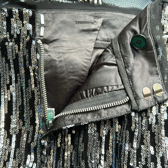 Zadig and Voltaire Polis Velours Pant Velour Black Silver Sparkle Sz 38 US M NEW - Picture 11 of 14